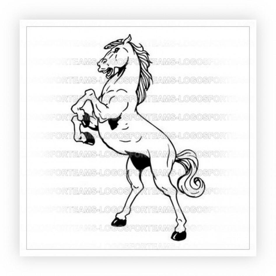 946x946 mascot logo part of a bucking horse on its hind legs - Horse On Hind Legs Drawing