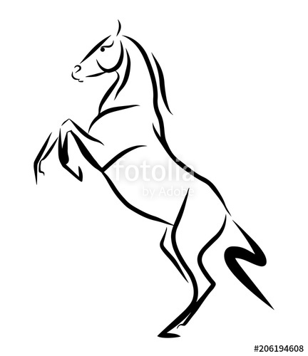 432x500 sketch of the horse standing on hind legs stock image - Horse On Hind Legs Drawing