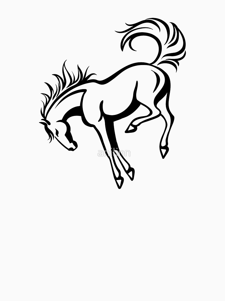 750x1000 outline drawing of a kicking horse t shirt - Horse Outline Drawing