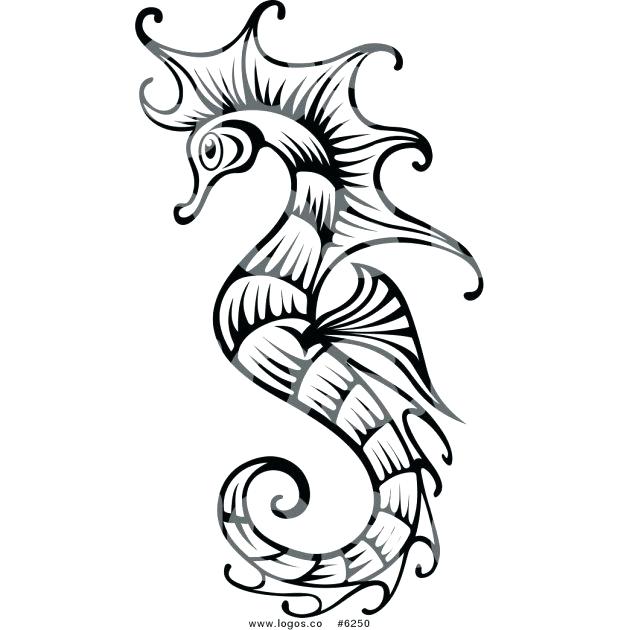 618x630 Sea Horse Outline Seahorse Drawing At Free For Personal Use - Horse Outline Drawing