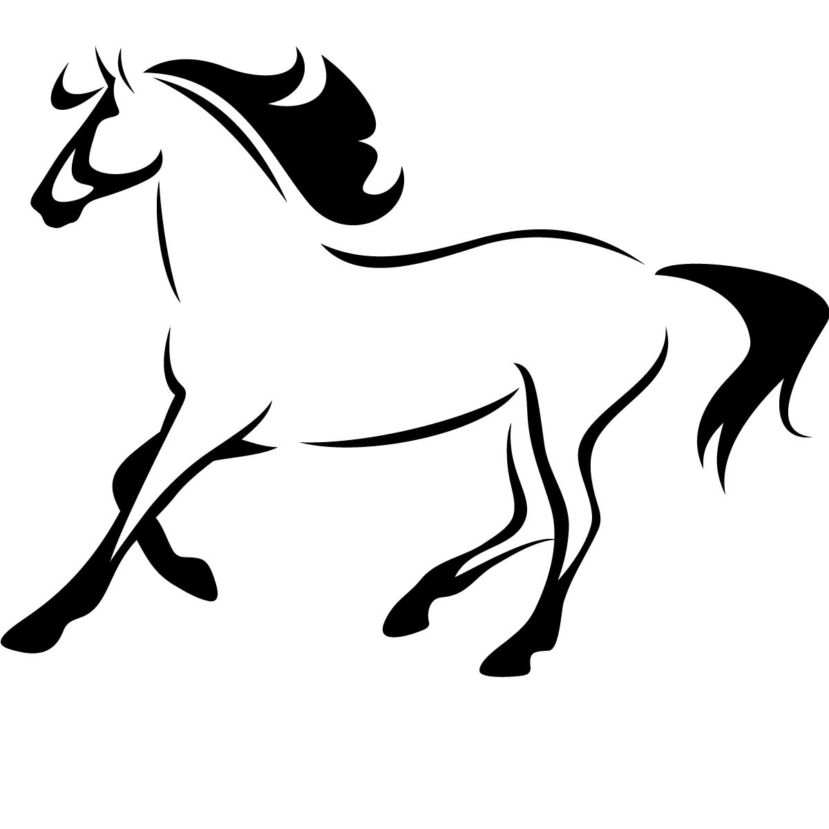 1200x1200 Horse Outline Horse Outline Running Animals Wall Art Decal Wall - Horse Outline Drawing