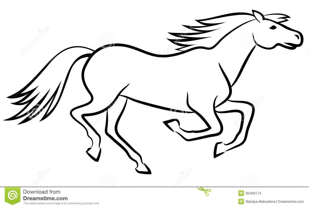 1300x876 Outline Drawings Of Animals - Horse Outline Drawing