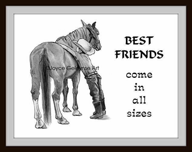 634x500 Art Print Young Cowboy His Horse, Pencil Drawing - Horse Pencil Drawing