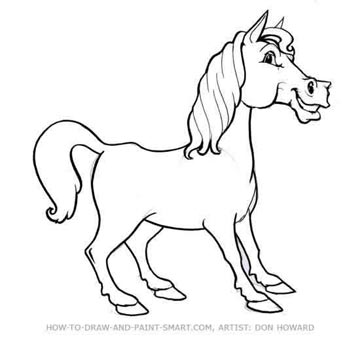 360x337 How To Draw A Cartoon Horse - Horse Pictures Drawing