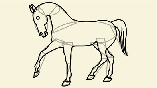 550x309 How To Draw A Simple Horse Steps - Horse Pictures Drawing