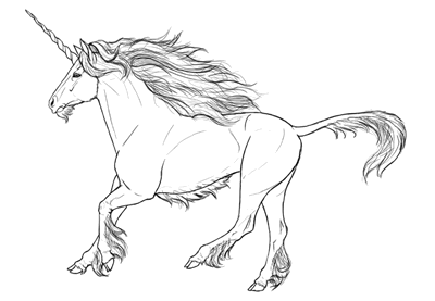 400x277 How To Draw A Unicorn Step - Horse Pictures Drawing