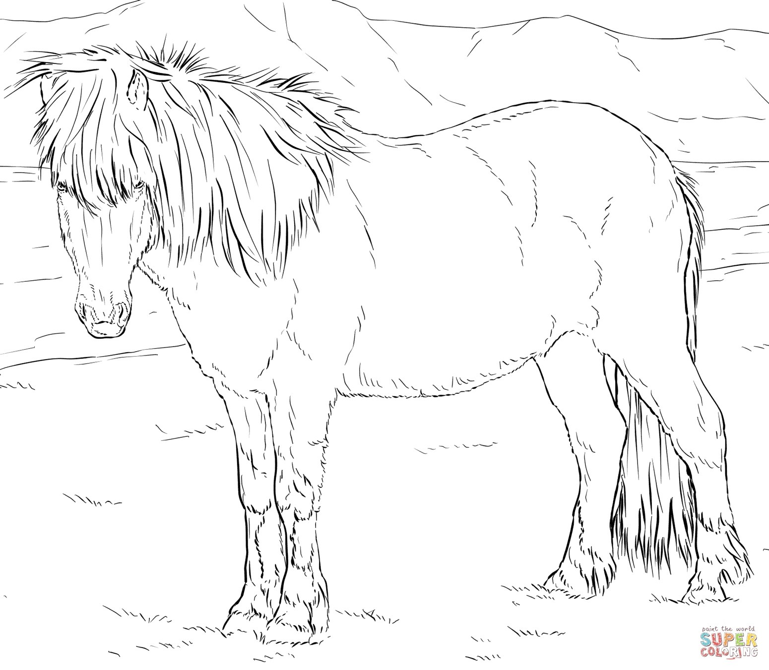 1550x1351 Horse Profile Coloring - Horse Profile Drawing