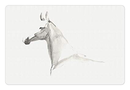 425x295 lunarable animal pet mat for food and water - Horse Profile Drawing