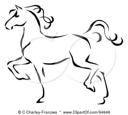450x404 Royalty Free - Horse Profile Drawing