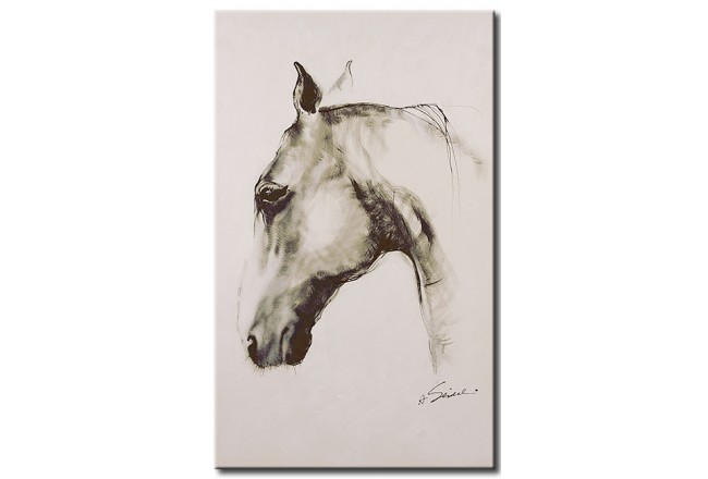 650x440 Canvas Painting Horse Profile - Horse Profile Drawing