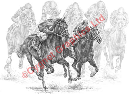 450x320 Horse Drawings And Art Prints Equine Artwork And Pencil Sketches - Horse Racing Drawing