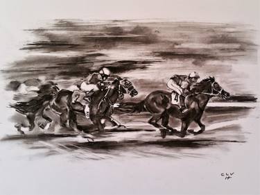 375x281 Horse Race Drawing - Horse Racing Drawing