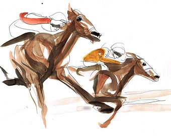 340x270 horse racing drawing - Horse Racing Drawing