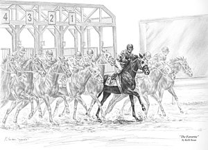 300x217 The Favorite - Horse Racing Drawing