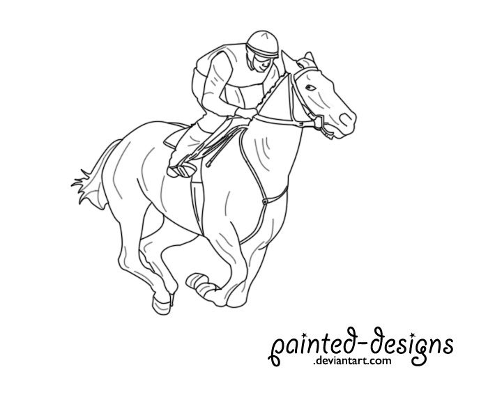 700x570 How To Draw Race Horses - Horse Racing Drawing