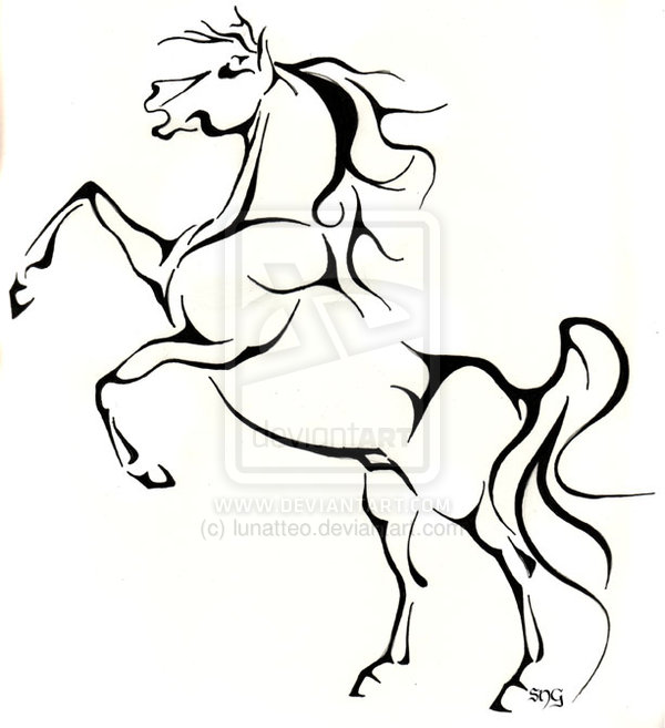 600x657 horse rearing up drawing free image - Horse Rearing Up Drawing