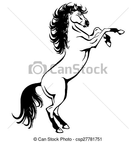 450x470 a rearing white horse rearing white horse - Horse Rearing Up Drawing
