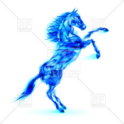 400x400 blue fire horse rearing up vector image of plants and animals - Horse Rearing Up Drawing