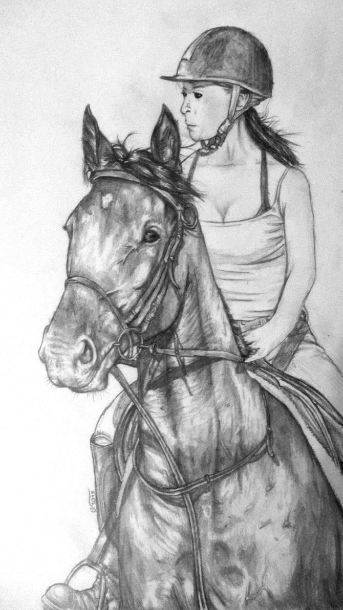 Horse And Rider Drawing