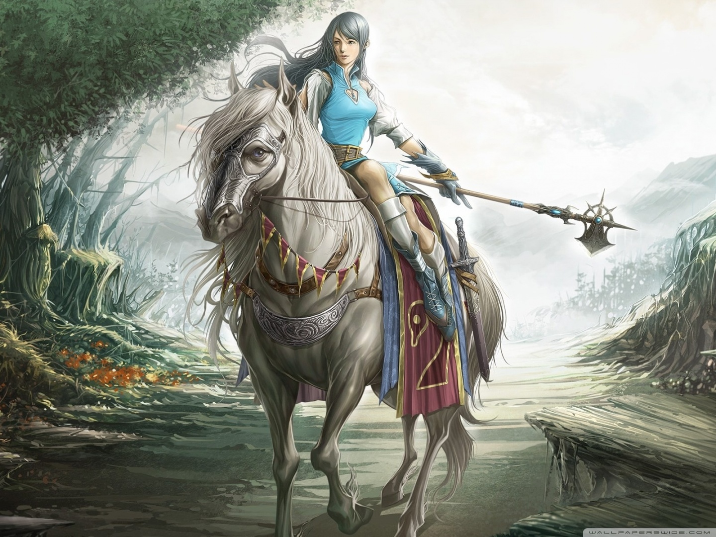 1440x1080 Horse Riding Drawing Hd Desktop Wallpaper - Horse Riding Drawing