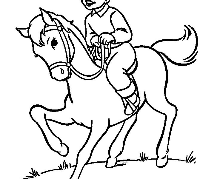670x600 Horse Riding Pictures To Color Horse Rider Drawing - Horse Riding Drawing