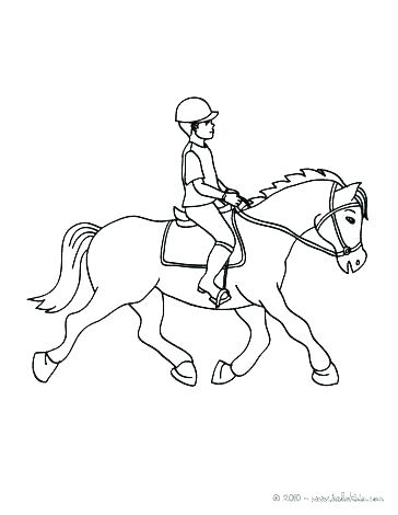 364x470 Horse And Rider Coloring Sheets Jumping Pages Of A Sea - Horse Riding Drawing