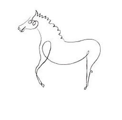 400x393 Horse Simple Drawing Original Pencil Sketch - Horse Simple Drawing