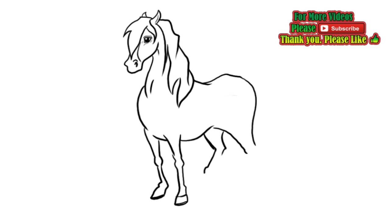 1280x720 How To Draw A Horse Simple Drawing - Horse Simple Drawing
