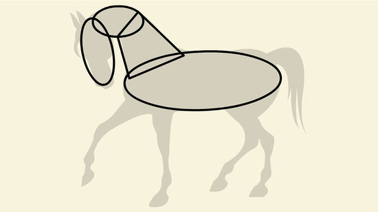 550x309 How To Draw A Simple Horse Steps - Horse Simple Drawing