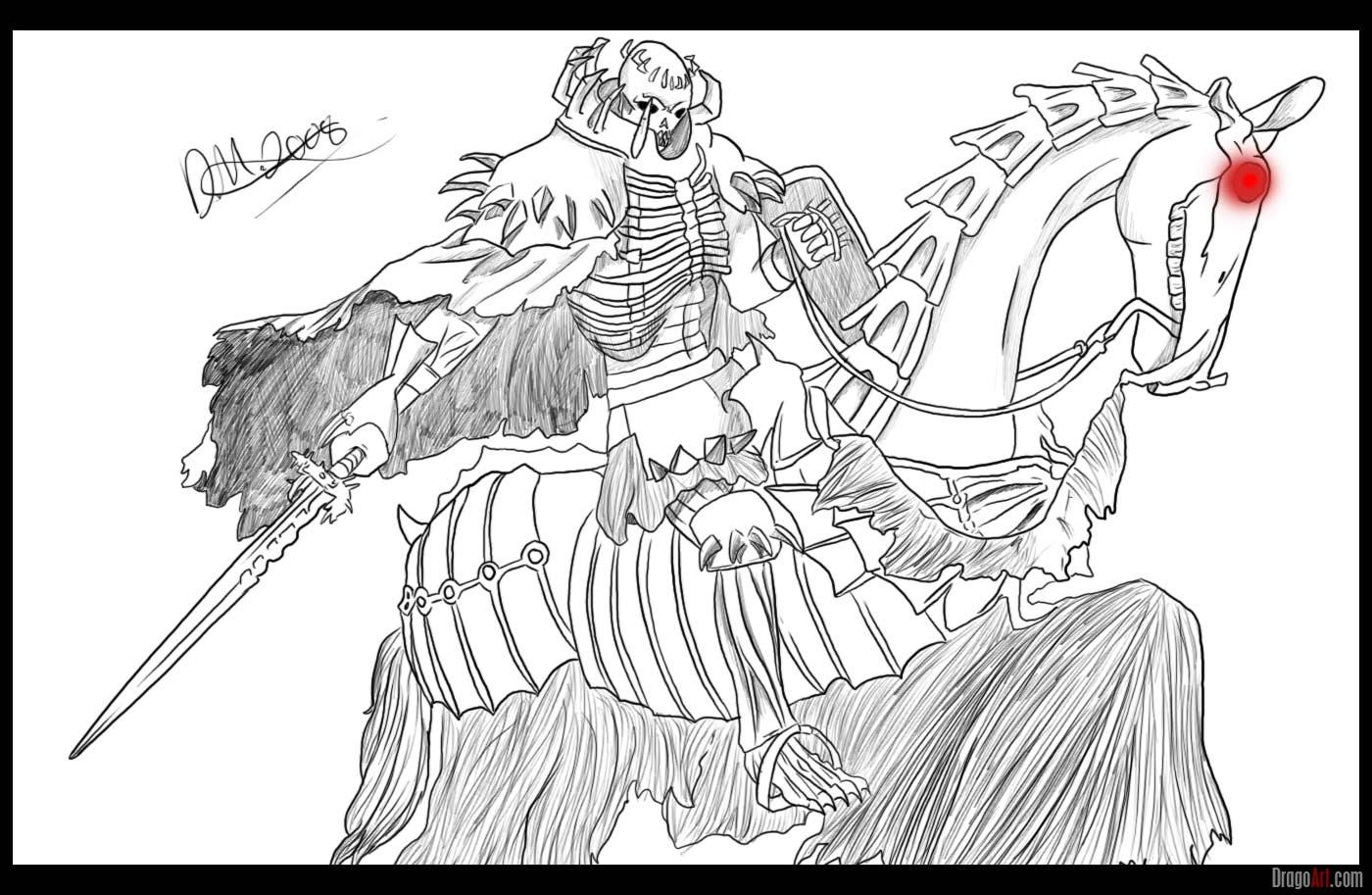1400x913 How To Draw Skull Knight From Berserk, Step - Horse Skull Drawing