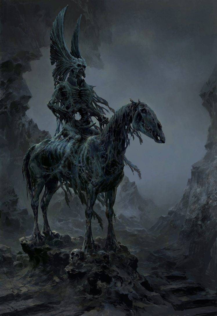 748x1088 Dead Creepy Fantasy Art Drawing Death Horse Skull Wallpapers Hd - Horse Skull Drawing