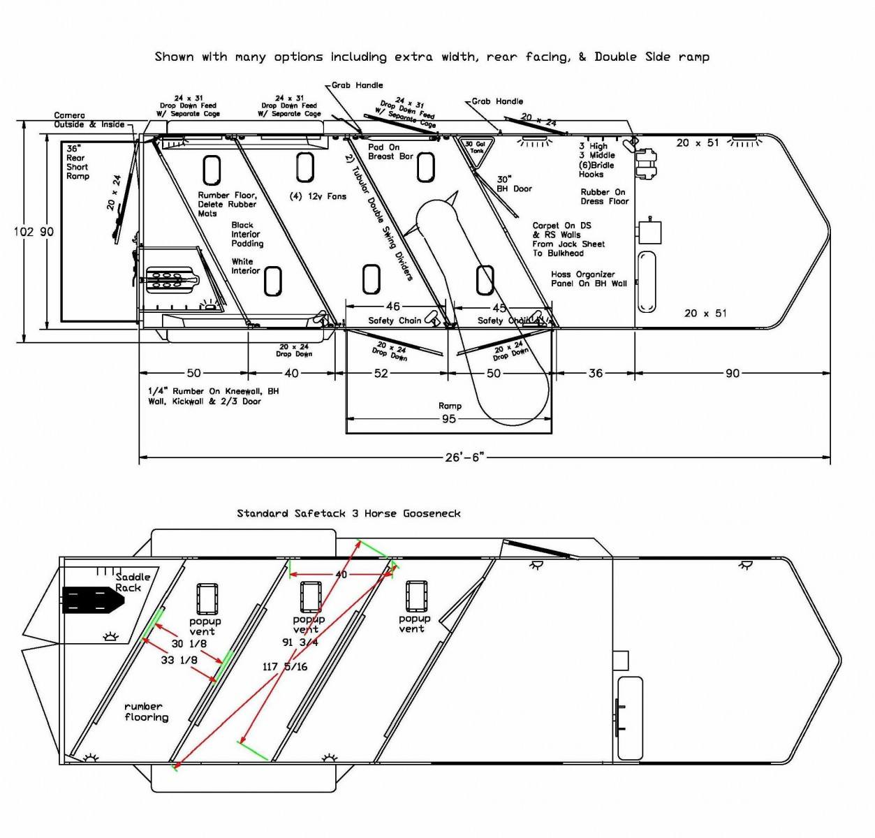 1253x1200 Gooseneck Horse Trailers For Sale - Horse Trailer Drawing