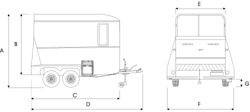 500x224 Horse Box Two Berth Trailer World Trailer World - Horse Trailer Drawing