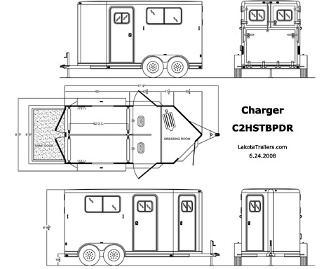 475x384 Lakota Charger Bumper Pull Horse Trailers From Heavy Hauler Trailers - Horse Trailer Drawing