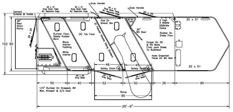 750x363 U S Patent Awarded To Double D Trailers For Innovative Safetack - Horse Trailer Drawing