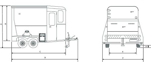 500x206 Venter Royal Horsebox - Horse Trailer Drawing