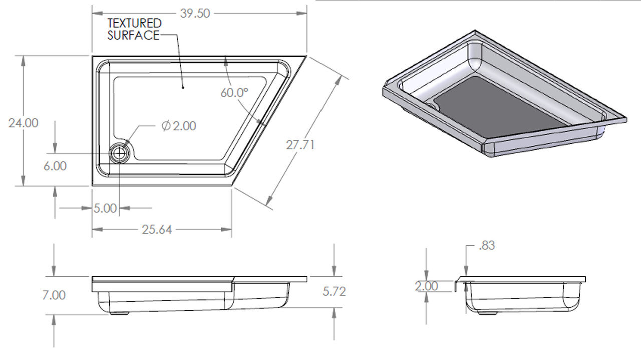1280x719 X Horse Trailer Angled Shower Pan - Horse Trailer Drawing