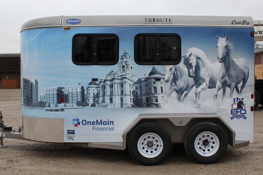 1000x667 Axiom Designs Vinyl Wraps For Evansville Police Department Mounted - Horse Trailer Drawing