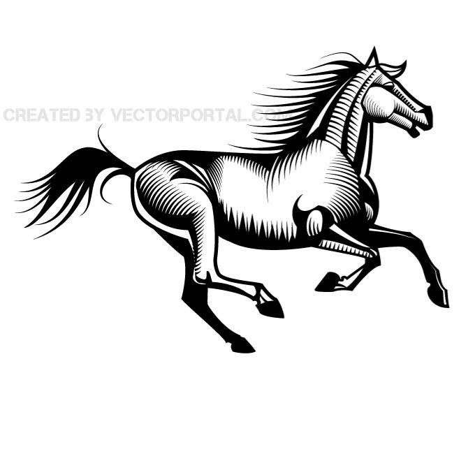 660x660 Free Running Horse Vector Clip Art Files, Vectors - Horse Vector Drawing