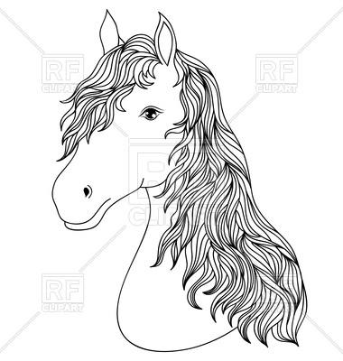 380x400 Hand Drawn Head Of Horse Vector Image Of Plants And Animals - Horse Vector Drawing