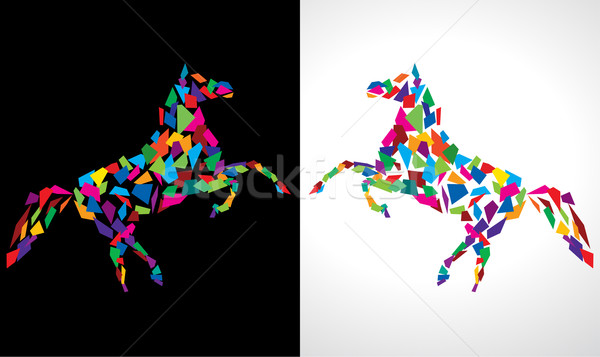 600x357 Abstract Horse Vector Drawing Vector Illustration Akhilesh - Horse Vector Drawing
