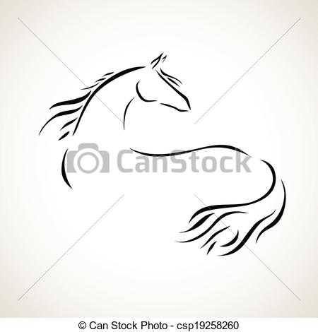 450x470 Vector Drawing Horse Vector Stylized Figure Of A Horse - Horse Vector Drawing