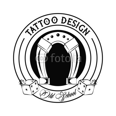 400x400 old school tattoo with horseshoe drawing design vector - Horseshoe Drawing