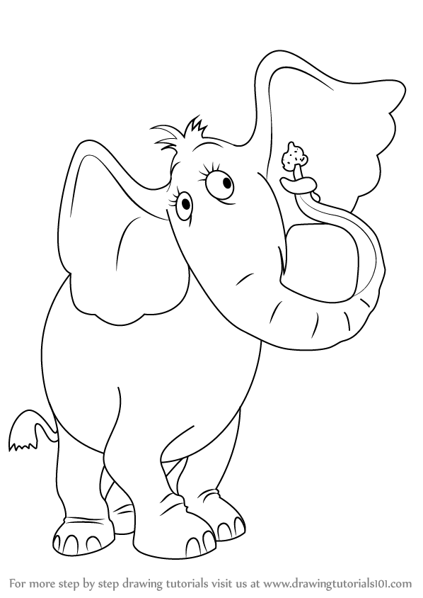 598x844 Learn How To Draw Horton The Elephant From Horton Hears A Who - Horton Drawing