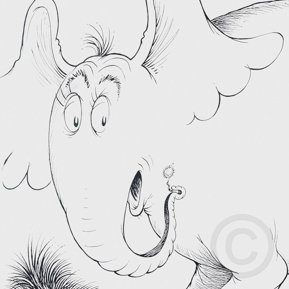 1000x1000 Horton Line Drawing The Art Of Dr Seuss Gallery - Horton The Elephant Drawing