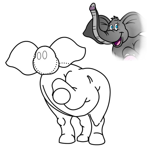 640x665 How To Draw Horton The Elephant - Horton The Elephant Drawing