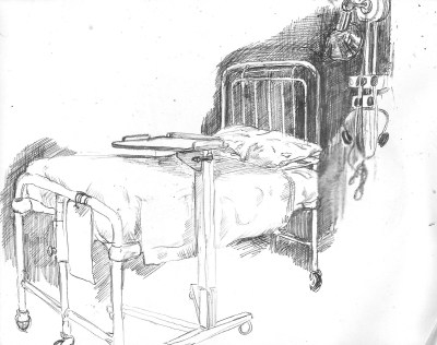 400x316 Hospital Bed - Hospital Bed Drawing