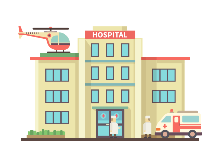 700x525 hospital building illustration cartoon building, building - Hospital Building Drawing