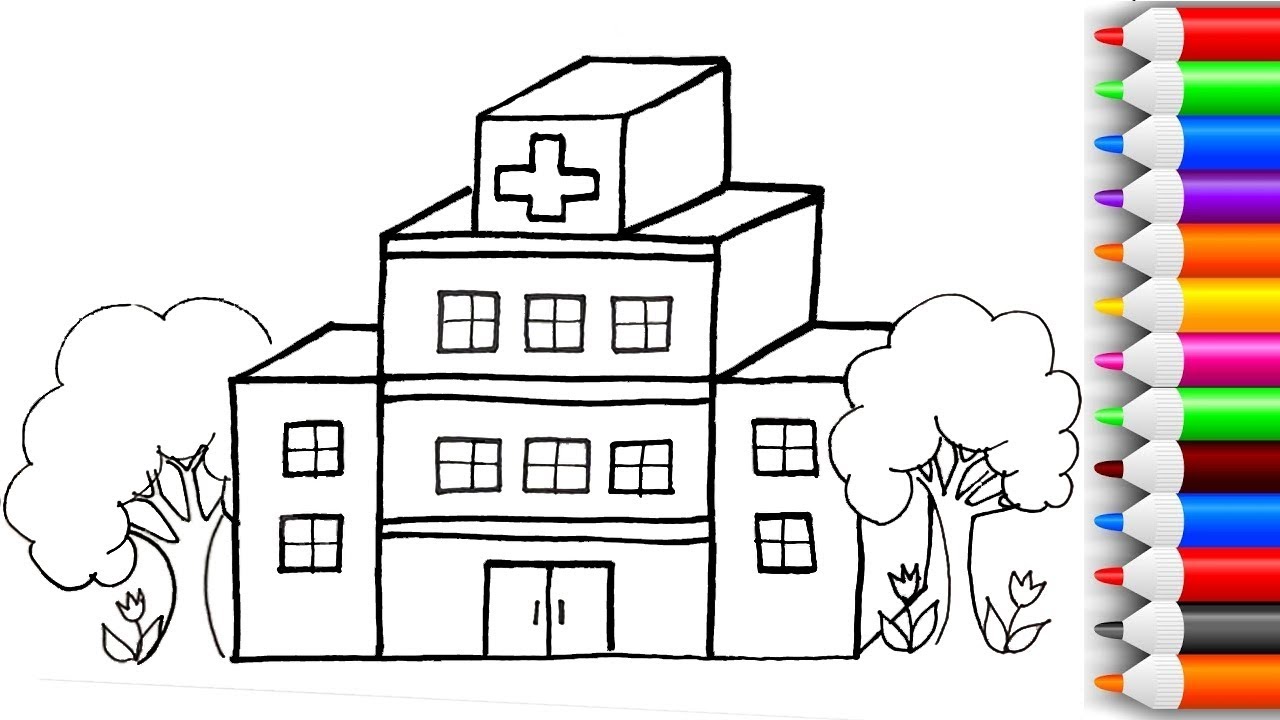 1280x720 Huge Collection Of 'hospital Drawing Pictures' Download More Than - Hospital Building Drawing