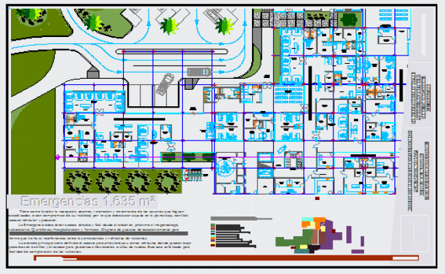 650x400 Emergency Area Design Drawing In Hospital Building Design Drawing - Hospital Building Drawing